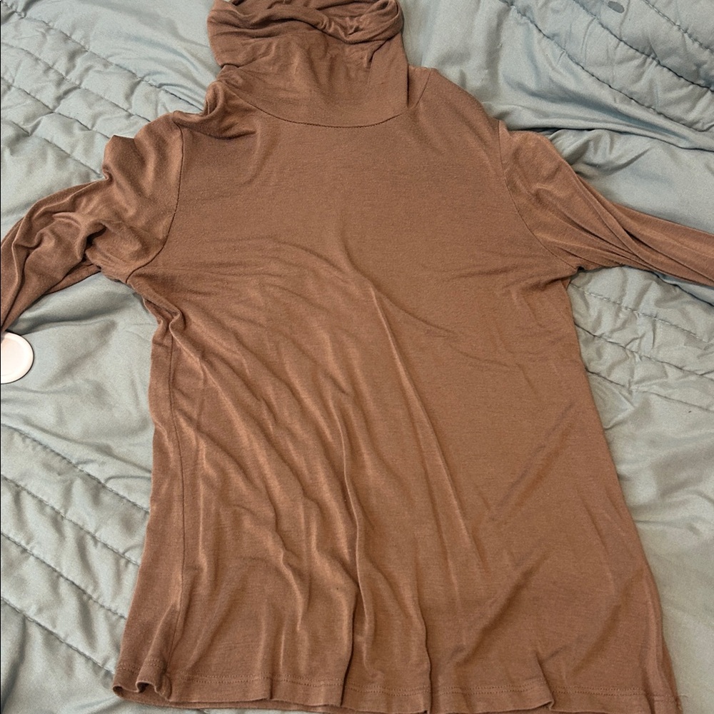 Elegant Brown Turtleneck Top